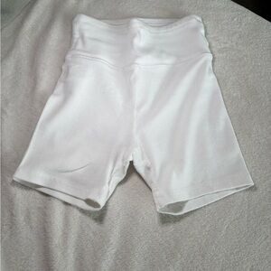 Forever 21 white ribbed biker shorts